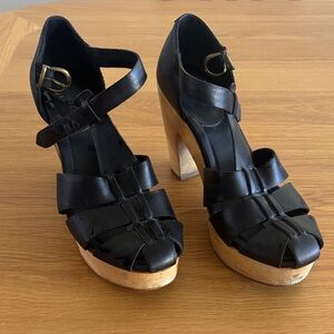 Madewell Black and Tan Platform Sandals
